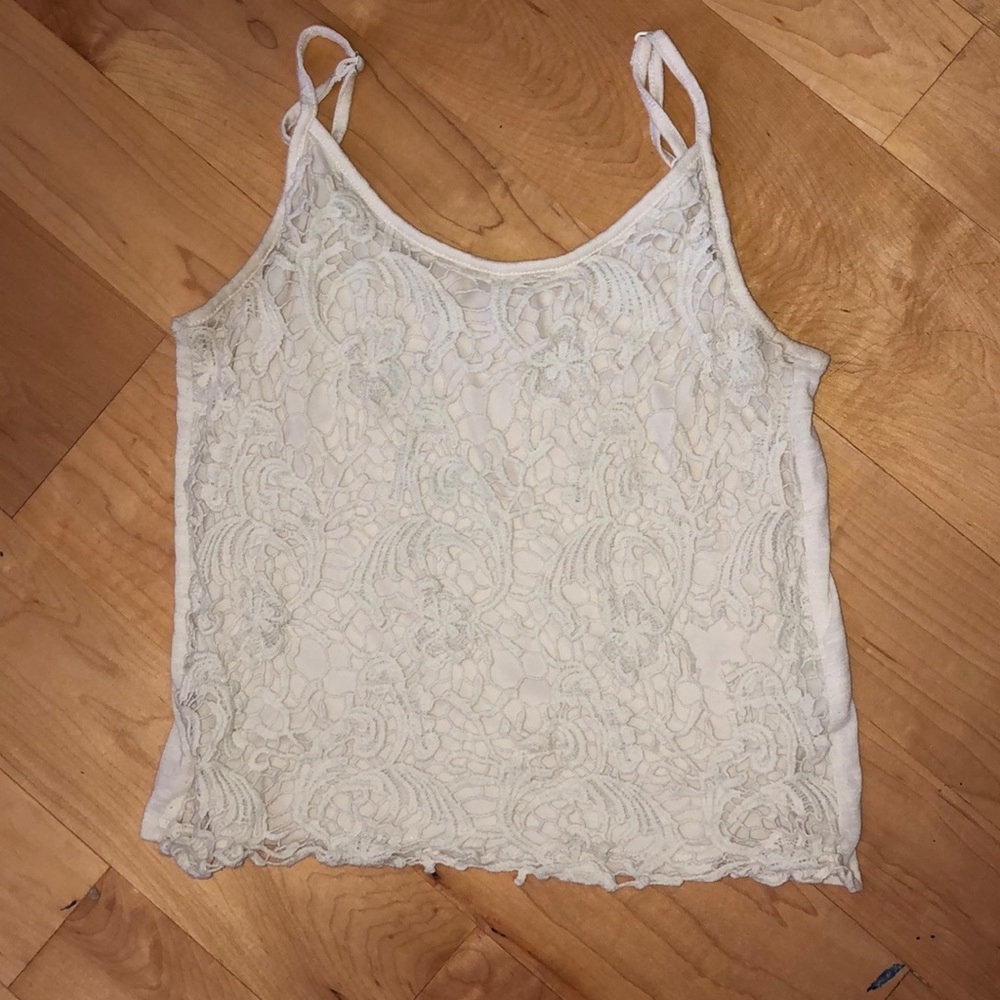 Half lace white top